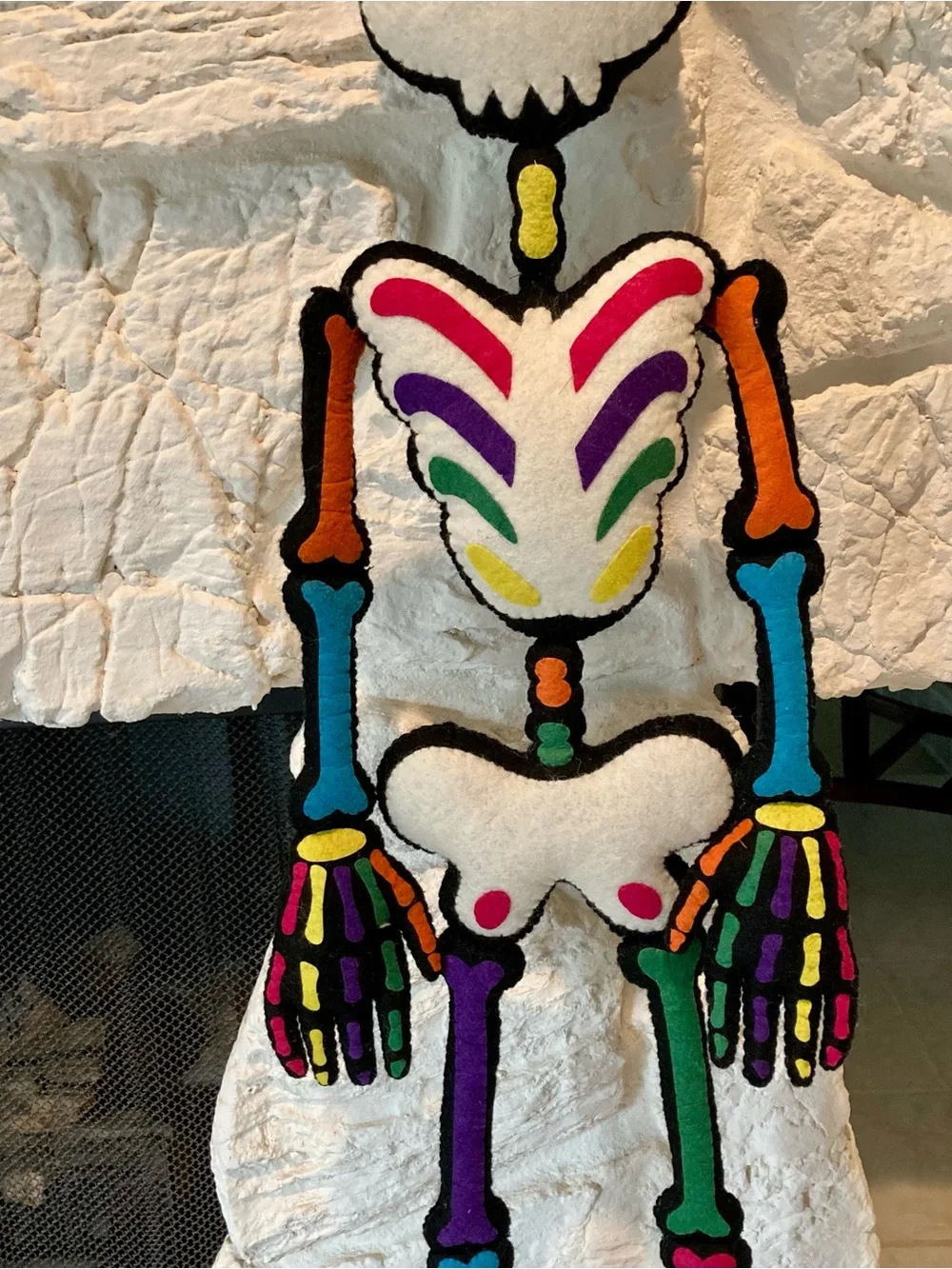 NWT Dia de los Muertos felted rainbow hanging skeleton